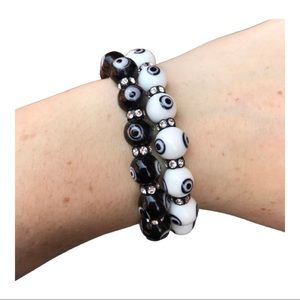 💕HP💕Swarovski crystal Evil eye bracelet set